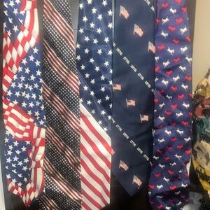 5 American men’s neck ties USA vintage 4th of July
